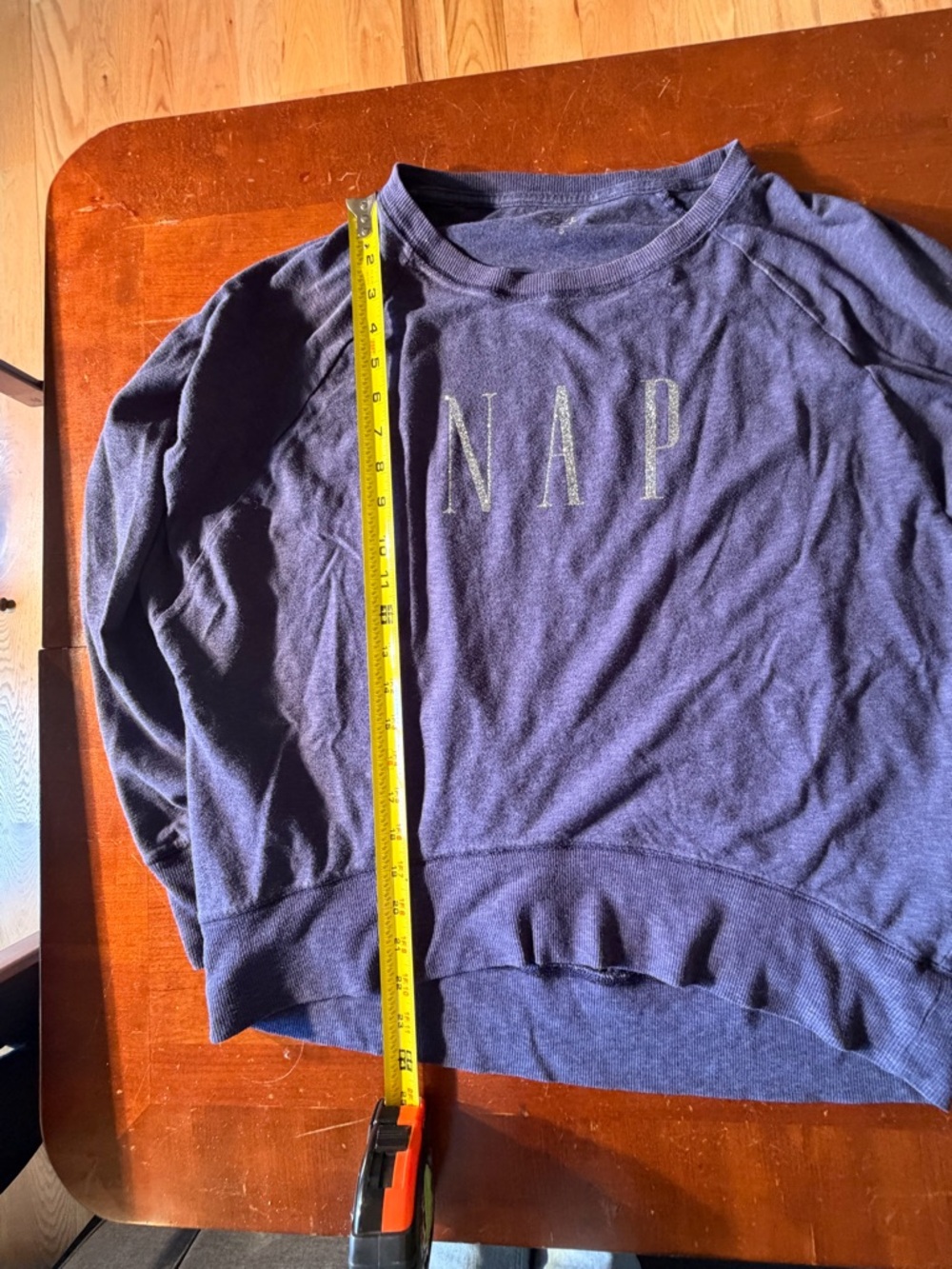 GAP cozy casual lounge fleece sweatshirt navy blue NAP graphic Love by GAP- GUC - Picture 9 of 10